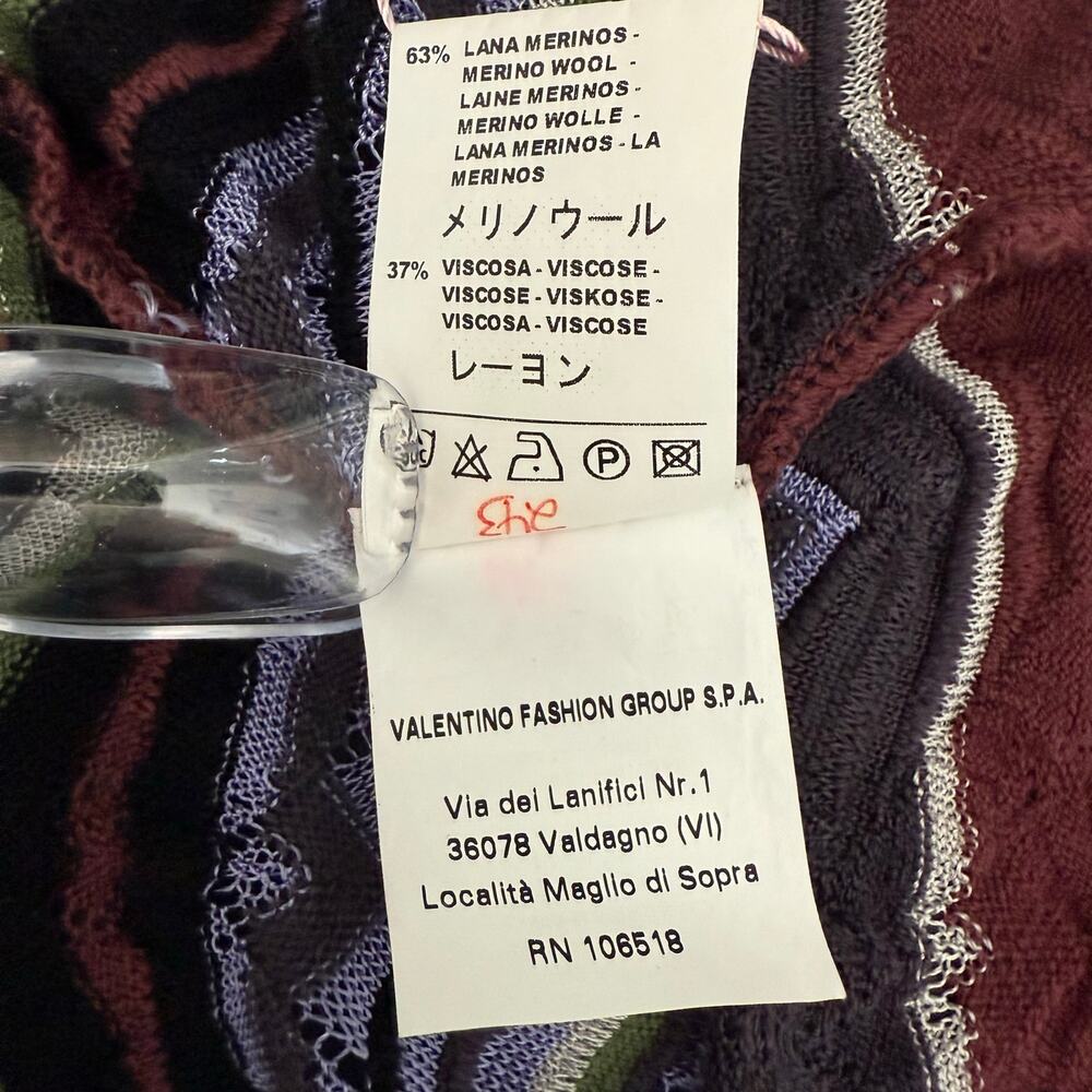 Missoni Chevron Knit Cardigan Sweater Women’s US 4 Multicolor Boho Designer - Picture 7 of 7